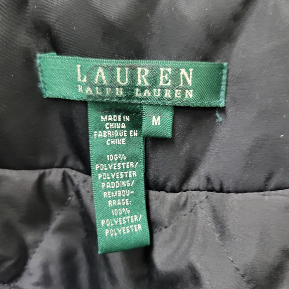 Lauren Ralph Lauren Women's Full-Zip Ruffled Spring Black Light Jacket Medium - Picture 9 of 10